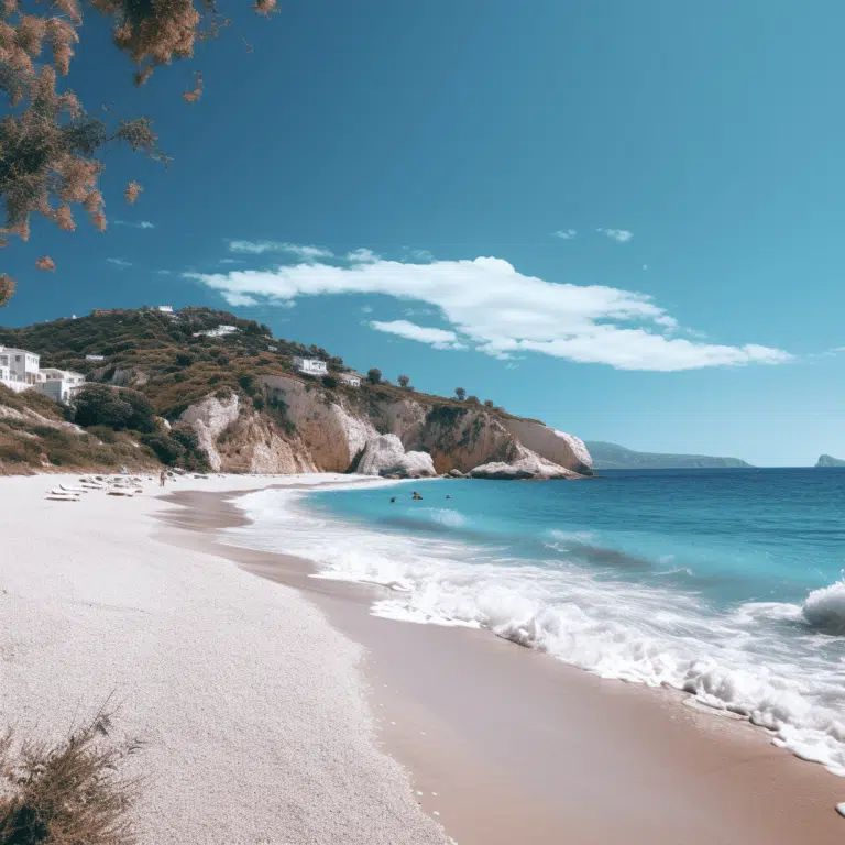 Foto eines Strandes mit toller Aussicht und tollem Wetter in Last Minute Urlaub Griechenland über last-minute-urlaube.com
